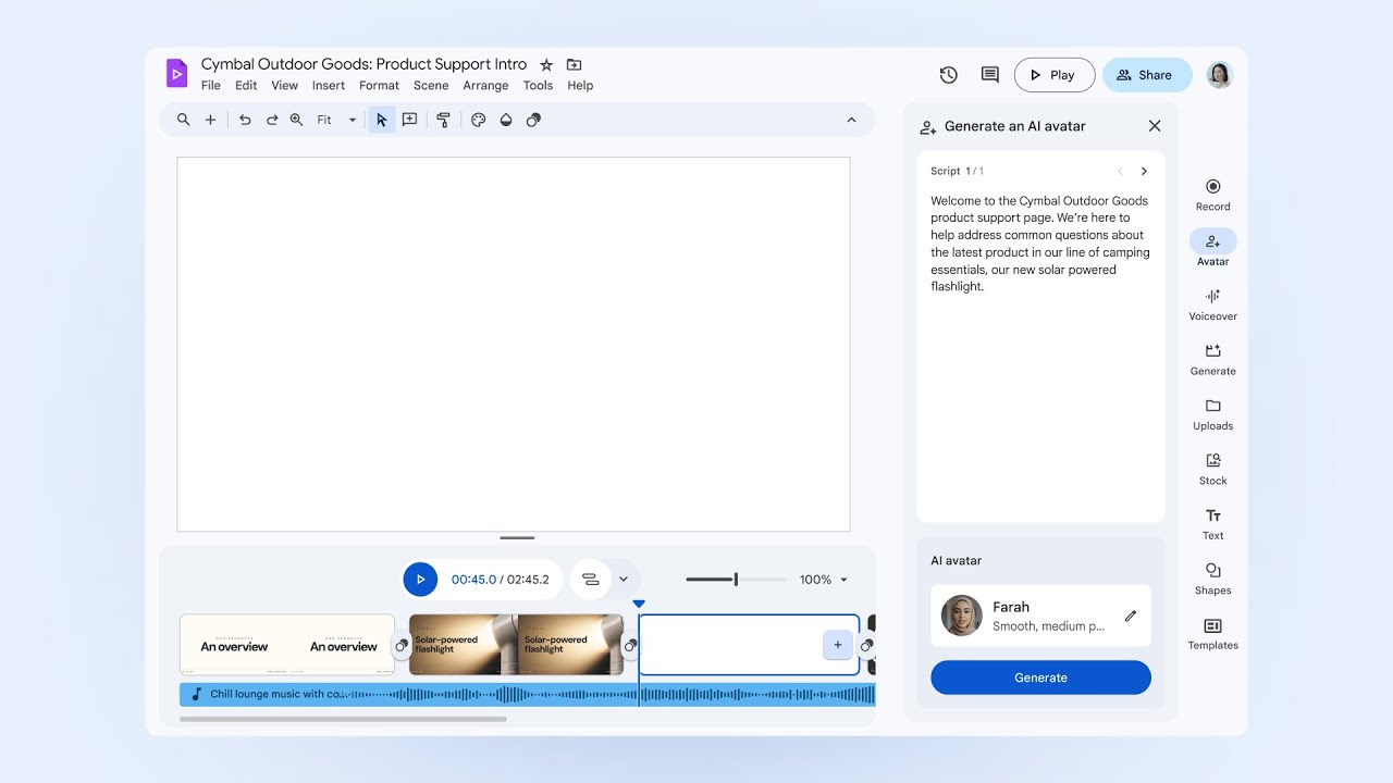 Google Vids: Deliver your message with AI Avatars