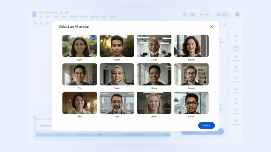 google vids avatars